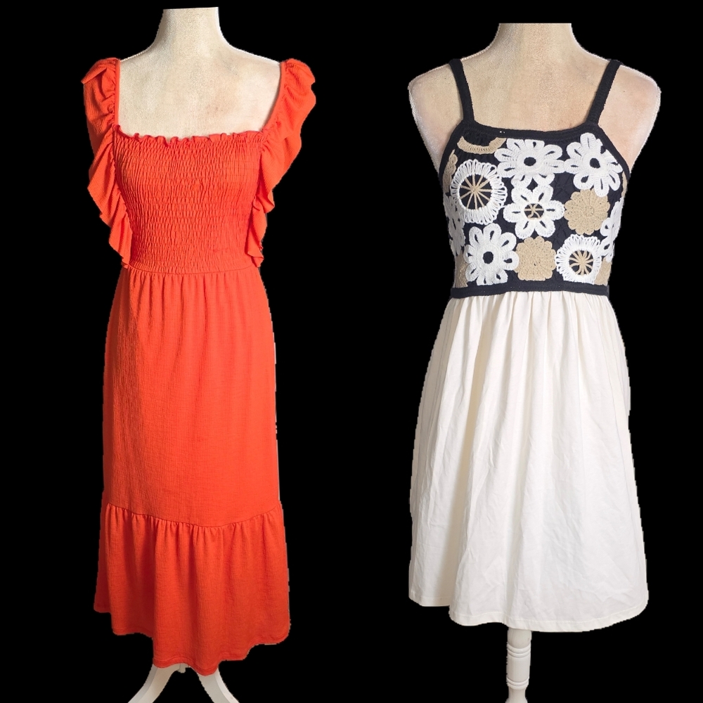 ZARA Dress Bundle Women S & Girls 13–14Y Crochet + Smocked Midi Boho Summer Lot